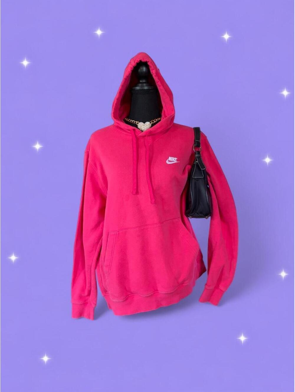 Vintage Nike Y2K Pink Oversized Pullover Hoodie size Large 💗